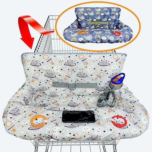 Shopping Cart Cover for Baby, Waterproof Grocery Cart & High Chair Cover by JOWEY