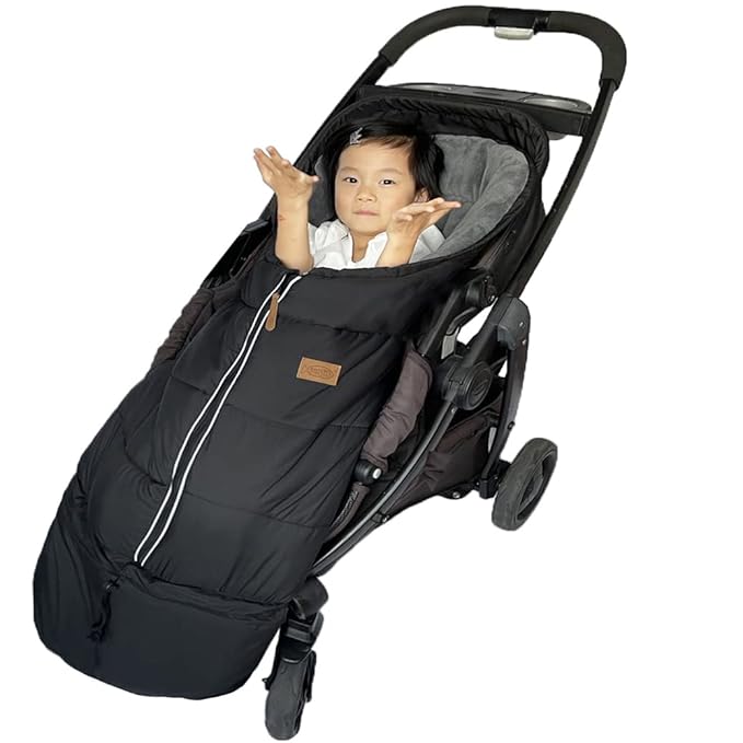funlife Universal Stroller Bunting Bag for 0-5T with Length Extension,Ultra Soft Waterproof Outdoor Sleeping Bag with Hoodie,Warm Winter Stroller Blanket for Infant Toddler
