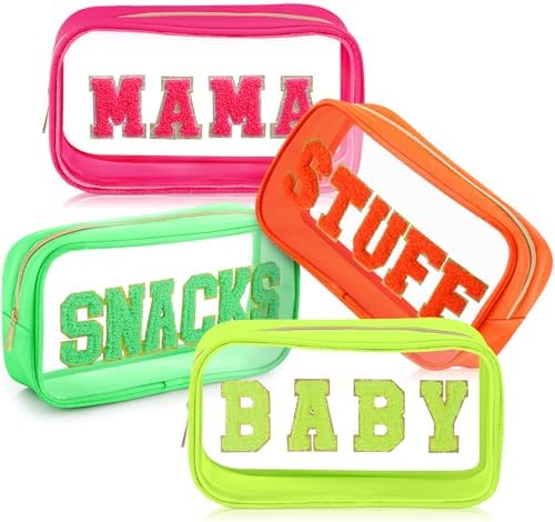 4 Pcs Mama and Baby Toiletry Bag Diaper Bags, Fluorescent Color by SilTriangle