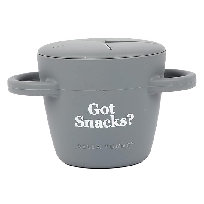 Bella Tunno Snack Cups for Toddlers, Silicone Spill Proof Food Container with Lid, Babies & Kids 6-12 Months, Got Snacks