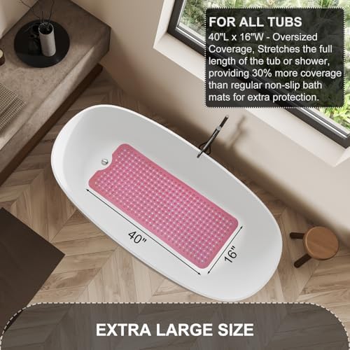TEESHLY Bath Tub Shower Mat, Non Slip Bathtub Floor Liner Mats - Image 5