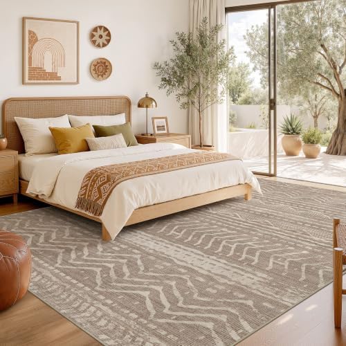Nakagishi 12x15 Area Rug Living Room: Washable Boho Large Neutral Modern Soft - Image 6