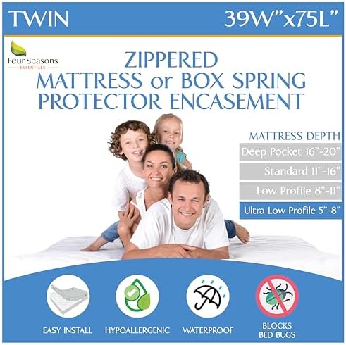 Twin Size Mattress or Box Spring Encasement by FourSeasonsEssentials
