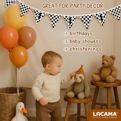 Lacama Cars Room Wall Art Decor Checkered Flag Banner - Image 2
