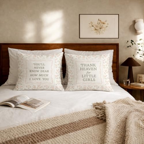 Thank Heaven for Little Girls Pillow Covers 18x18, Baby Girl Nursery Decor - Image 5