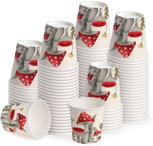 WRAPAHOLIC 3oz Mushroom Bathroom Cups by WRAPAHOLIC
