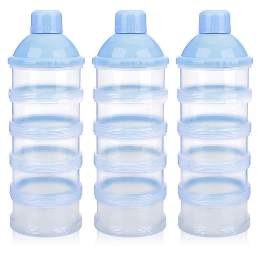 Accmor Formula Dispenser On The Go, 5 Compartments Stackable Formula Container for Travel, Baby Milk Powder Kids Snack Container, BPA Free