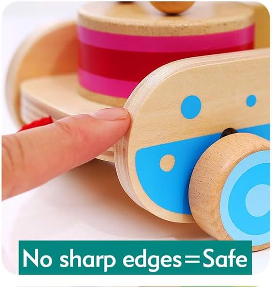 Baby Gift Wooden Toddler Pull Toy, Crocodile Drum Tapping Children's Toy, Baby dragging and Learning to Walk, Rope Traction Rope Crawling for Toddlers Ages 1+