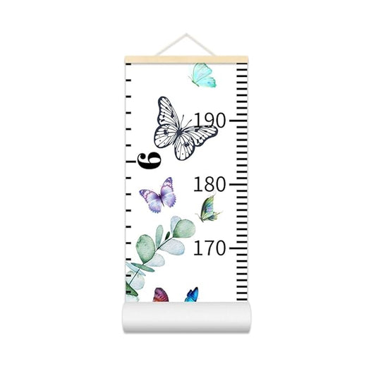 Baby Growth Chart for Wall - Height Chart for Kids Nursery Decor Wall Hanging Measurement Ruler Toddler Room Decor Play Room Essentials Birthday Christmas Gifts for Boys Girls 79"X7.9" (Butterfly)