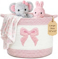 Baby Laundry Basket for Nursery, Large 15”x12”Baby Girl Storage Baskets by Unknown