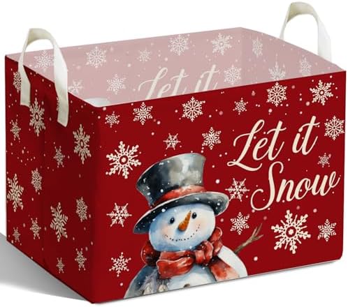 Merry Christmas Snowman Rectangular Basket, Waterproof Boxes by Unknown