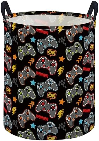 ESSME Kids Laundry Basket, Game Hamper Collapsible Canvas Waterproof Storage Bin by ESSME
