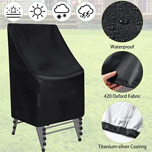 Tegeme 4 Pieces Outdoor Patio Chair Covers 47 x 25 x 25 x 27.5 Inch Waterproof - Image 3