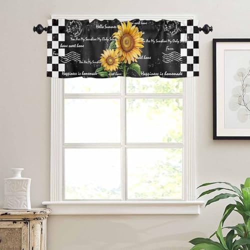 Kitchen Curtains and Valances Set, Farmhouse Sunflower Window Treatments Tiers - Image 6