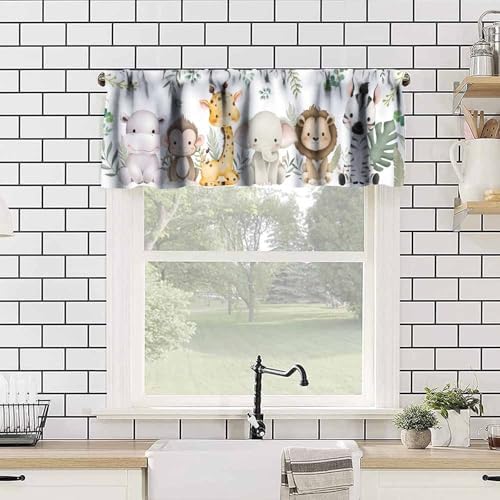 ShiTingYu Animals Window Valance, Baby Animals Watercolor Woodland Forest - Image 5