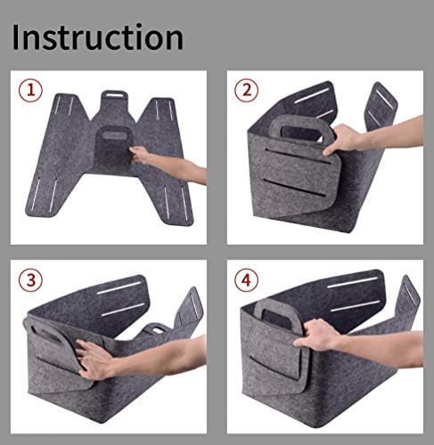Storage Basket Felt Storage Bin Collapsible& Convenient Box Organizer - Image 7