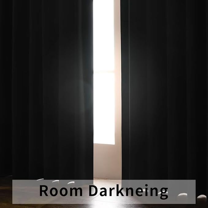 Joydeco Blackout Curtains 108 Inches Long, Thermal Insulated Black Out Curtains 2 Panels Set, Room Darkening Drapes for Living Room Window Rod Pocket Back Tab (W52 x L108 Inch, Chocolate)