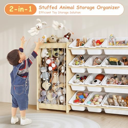 EXPERLAM Kids Toy Storage Organizer, 2-in-1 Stuffed Animal Storage & Toy - Image 3