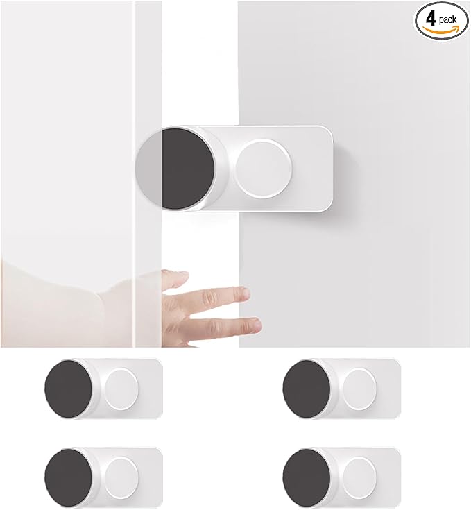 CMINGJ （4 Pack） Adjustable Door Guard Door Stop, Door slam Stopper, Finger Pinch Guard,Revolving Door Stopper for Baby Child Proofing, Anti Door slam, Pet Door Stopper, Easy to Install,White