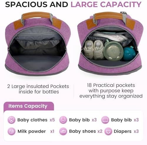 Diaper Bag Backpack, Large Baby Nappy Bags - Image 5