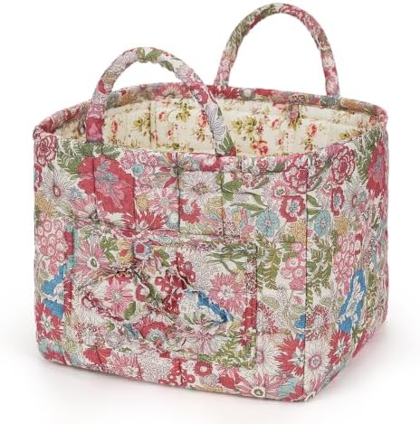 Floral Fabric Storage Basket Car Interior Storage Basket Underwear Sundries by CEUTNIZ