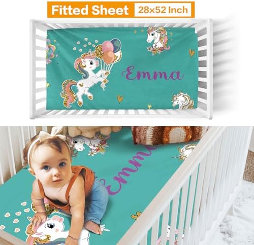 Custom Crib Bedding Set for Girls Gift Dreamy Magical Horse Color18 - Image 3