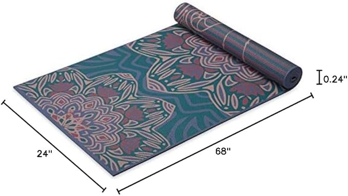 Gaiam Yoga Mat - Premium 6mm Print Reversible Extra Thick Non Slip Exercise & Fitness Mat for All Types of Yoga, Pilates & Floor Workouts (68" x 24" x 6mm Thick)
