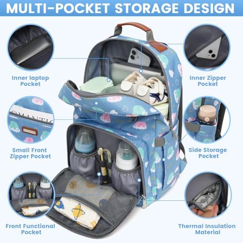 Diaper Bag Backpack, Large Baby Nappy Bags - Image 2