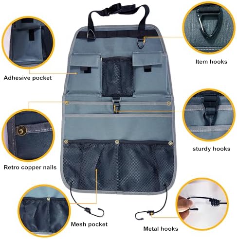 Car Seat Back Organizer with Multiple Storage Pockets, Universal Fit - Image 2