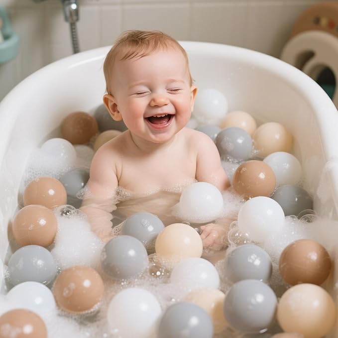 GOGOSO Balls for Ball Pit - Plastic Ball for Toddlers 1-3, Baby Kids Ball Pool Decoration 50 100 200 300 500 1000 (Grey+Coffee+ Beige+White, 1000 Balls)