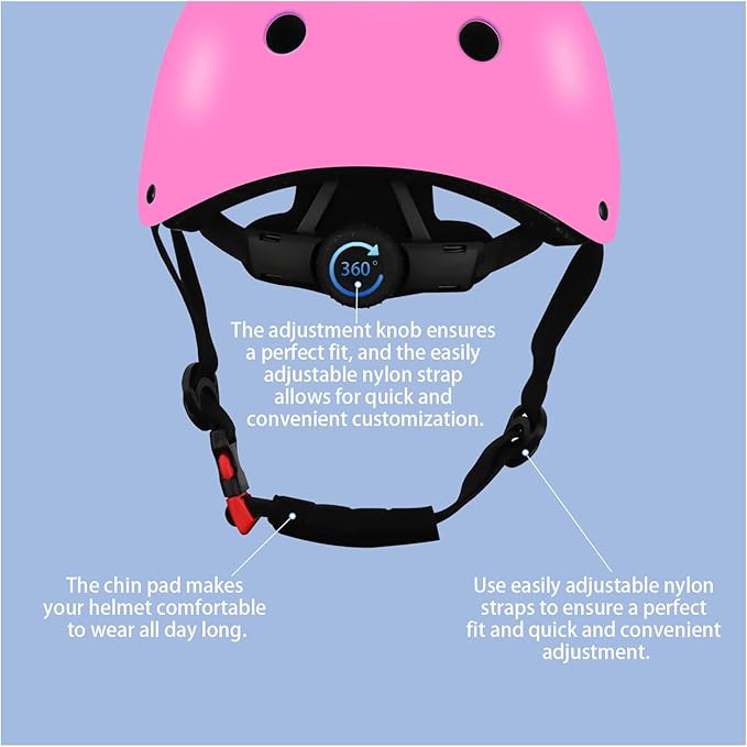 Color Gradient Adjustable Kids' Helmet with Knee & Elbow Pads Set | Multi-Sport Safety Gear for Boys & Girls Ages 5-14 | Skateboarding, Scooters, Roller & Inline Skating, Longboarding
