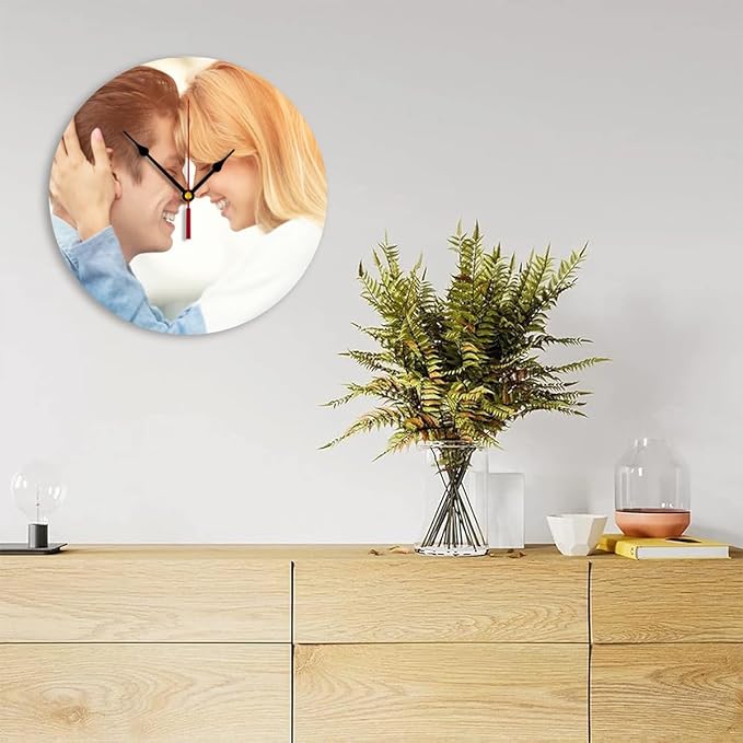 Generic Custom Clocks for Walls Personalized Picture Hanging Time Clocks Customize Gifts for Kitchen Bathroom Home Family Friends Gifts, 12inch-30cm