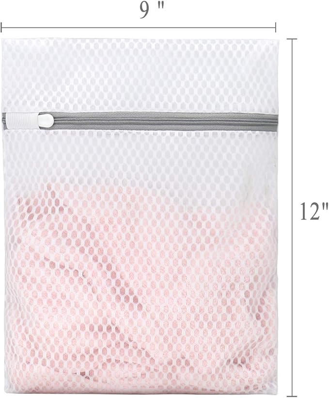 Muchfun 3Pcs Durable Honeycomb Mesh Laundry Bags for Delicates 9 x 12 Inches (3 Small)
