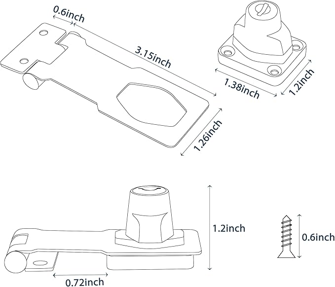 Alise Keyed Hasp Lock,3 Inch Safety Packlock Clasp Hasp Lock Latch with Lock,Door Hinge Lock with Keys Keyed Locking Hasp for Cabinets Closets Doors,Chrome