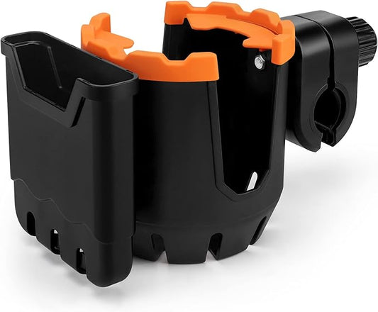 Accmor Stroller Cup Holder with Phone Holder, Universal Cup Holder, Bike Cup Holder, 360° Rotatable Large Caliber Drinks Holder for Stroller, Bike, Wheelchair, Walker