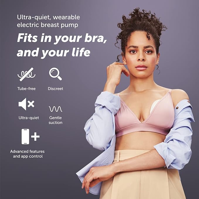 Elvie - Single, Wearable Breast Pump w/App - The Smallest & Quietest - Portable - Hands Free & Discreet - Automated w/Four Personalized Settings - Includes 3 Sets of Breast Shields