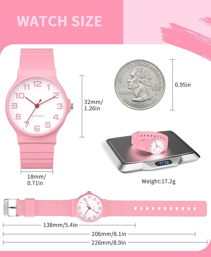 Kids Analog Watch Boys Girls, 30M Waterproof, Sports Watch for Boys, Easy to Read Children's Thin Dial Wrist Watches with Soft Band, for Ages 5-15 Kids Great Birthday Gifts Christmas Day