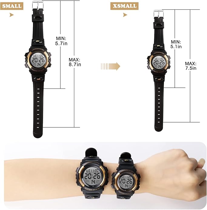 Kids Watch,Boys Watch for 3-15 Year Old Boys,Digital Sport Outdoor Multifunctional Chronograph LED 50 M Waterproof Alarm Calendar Analog Watch for Children with Silicone Band,Kids Gift