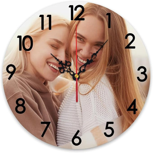 Generic Custom Clocks for Walls Personalized Wall Photo Customized Round Clock for Birthday Wedding Present Family Friends Gifts, 12x12Inch