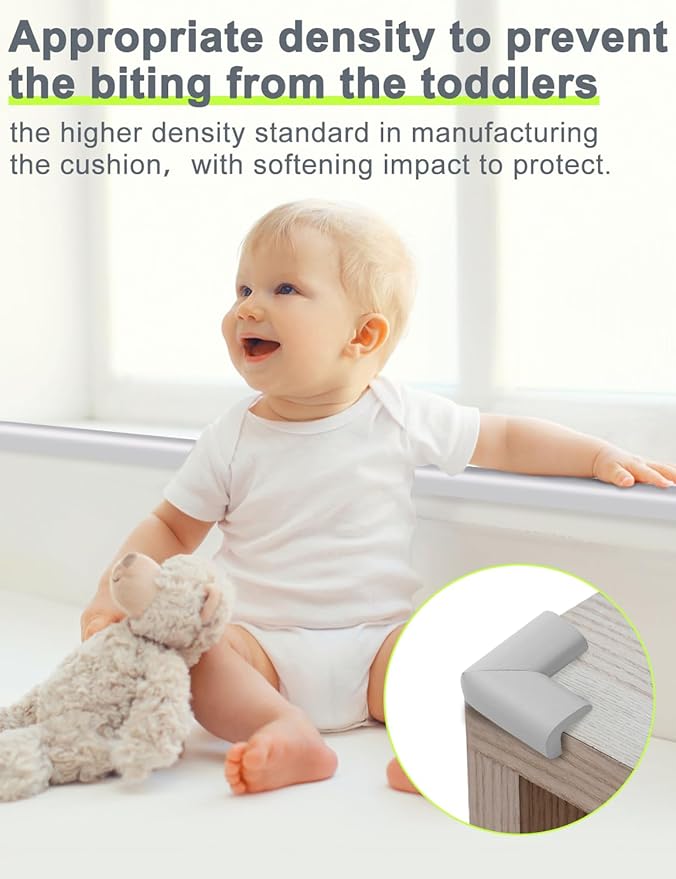 Foam Corner Protector Edge and Corner Guard, with 19 feet Length Foam Safety Bumpers, Baby Proofing Safety Table Corner Protectors (White)