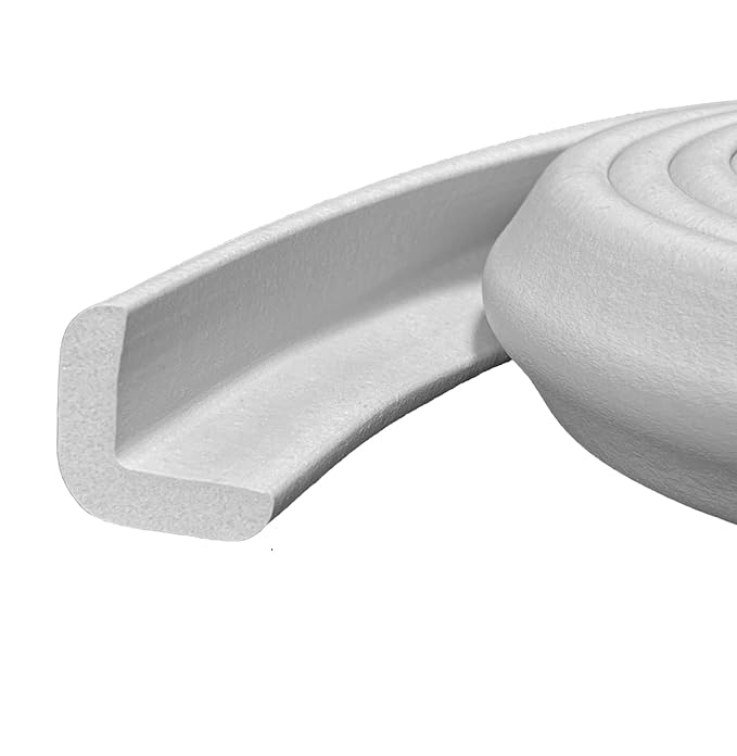Kidkusion Baby Proof Edge Guards for Safety | Made in The USA | 6 Feet | Soft Gray | Edge Protectors for Furniture, Tables, Fireplaces | Heavy Duty Tape Included
