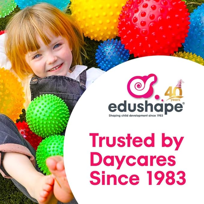 Edushape Original Sensory Ball - 7" Deflated Yellow Color Baby Ball Enhances Gross Motor Skills for Kids 6 Months & Up