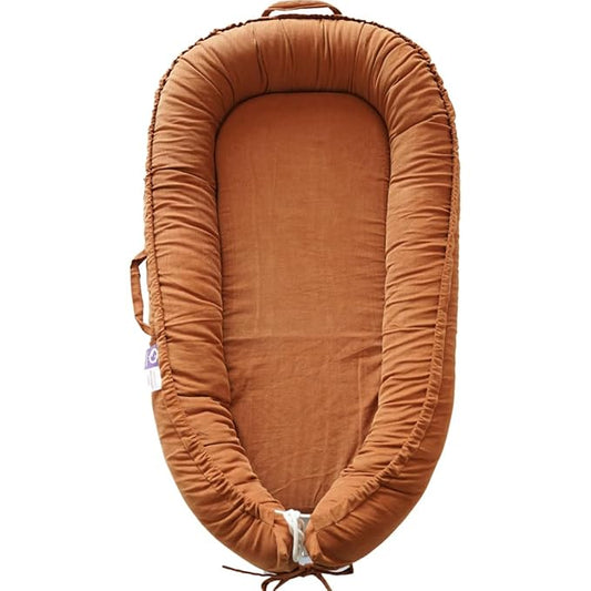 Infant Lounger, Baby Nest Cover for Baby Girls & Boys, Newborn Essentials for Baby 0-18+ Months, 100% Cotton Breathable (GoldenBrown, Corduroy)