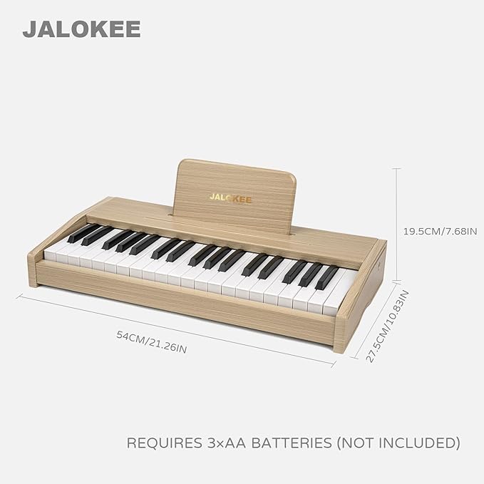 Kids Piano Keyboard, Digital Piano for Kids, Music Educational Instrument Toy, Wood Toy for 3+ Girls and Boys (Oak, 37 Keys)