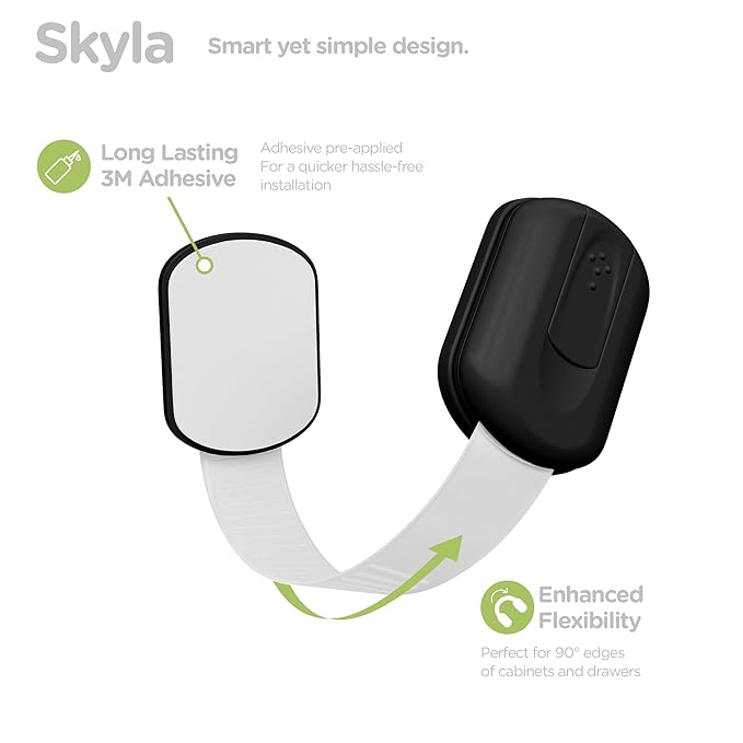SKYLA HOMES Baby Locks (8-Pack) Child Safety Cabinet Proofing - Safe Quick and Easy 3M Adhesive Cabinet Drawer Door Latches No Screws & Magnets Multi-Purpose for Furniture Kitchen Ovens Toilet Seats