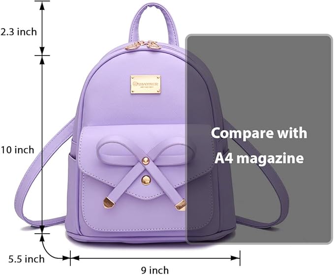 I IHAYNER Girls Bowknot Cute Leather Backpack Mini Backpack Purse for Women