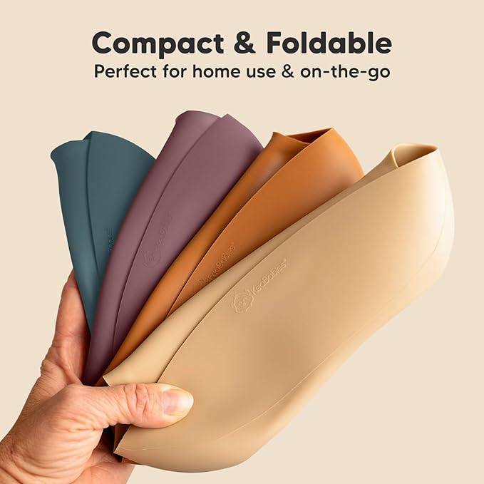 KeaBabies 2-Pack Silicone Baby Bibs for Eating - Sturdy Food-Grade Silicone Bibs for Babies Girl, Boy, Large Food Catcher, Clean & Put On Easily, Waterproof Toddler Feeding Essentials (Rocky)