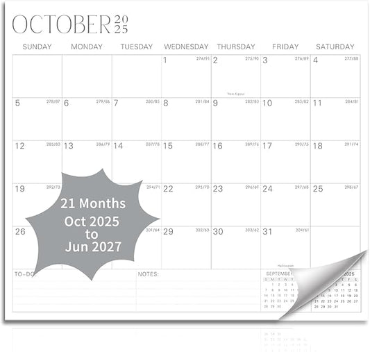2025-2027 Magnetic Fridge Calendar 21 Monthly Magnetic Calendar for Refrigerator Planner Runs from October 2025 Until June 2027 Easy Organizing Markers Tearable (Simplicity)