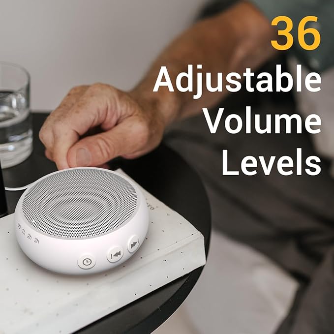 Sleep Sound Machine White Noise Machine with 32 Calming Sounds 36 Volume Levels Pink Brown Noise Machine for Baby Kid Adult with 4 Timer Noise Canceling Machine for Office Privacy (U-White)