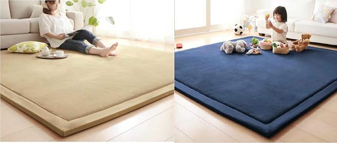 V-mix Children Play Mat, Handmade Weaving Plush Foam Play Crawling Rugs for Baby, Toddler, and Children Play Blanket, Yoga Mat, Exercise Mat-Cushy- Soft & Thick Hypoallergenic, Non-Toxic, Reversible